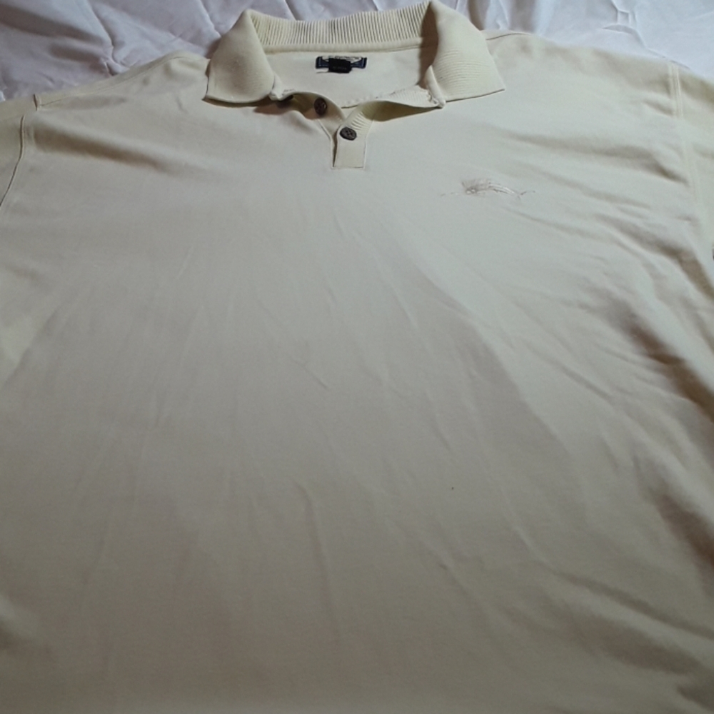 Mens soft yellow short sleeve polo
